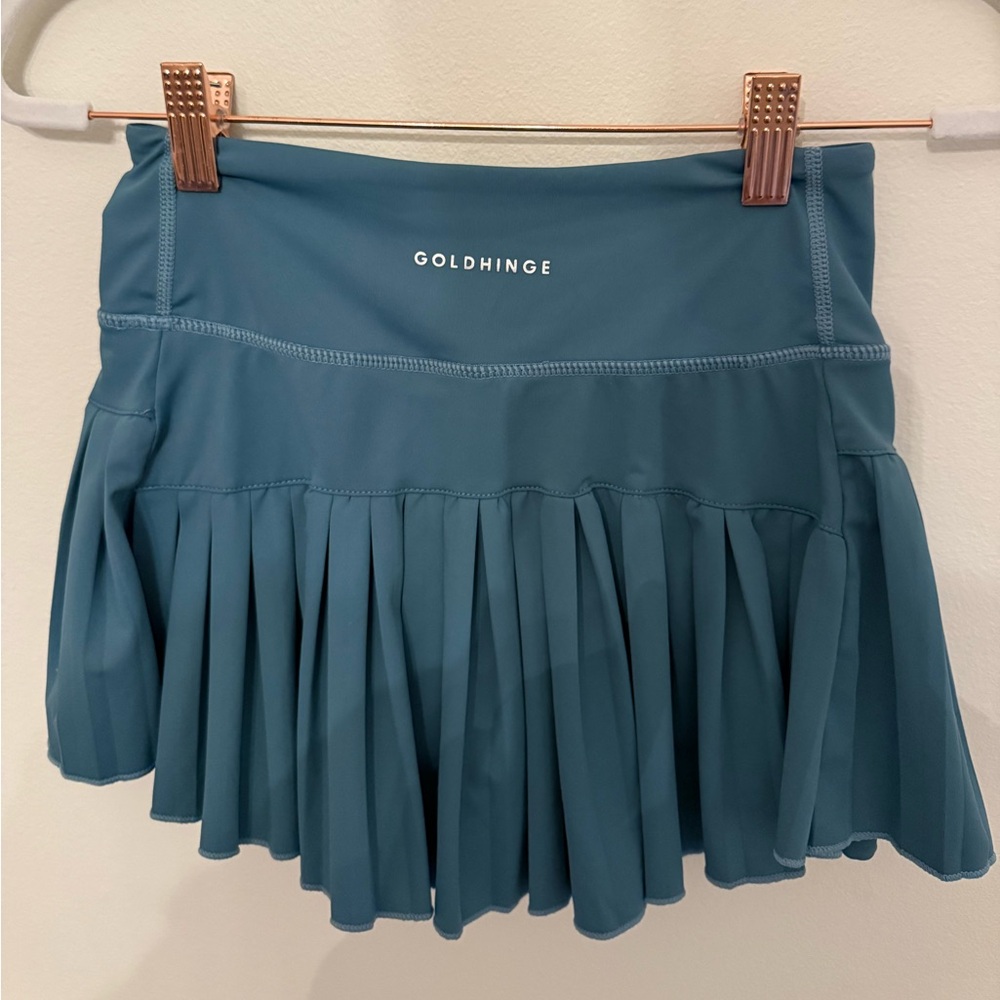 Teal blue gold hinge skirt xs